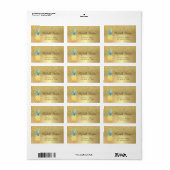 Elegante Gouden Glitter Ombre Ananas Etiket (Full Sheet)