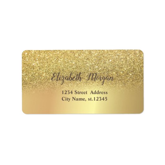 Elegante Gouden Glitter Ombre Bokeh Etiket (Voorkant)