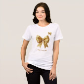 Elegante Gouden Glitter Ornament Tri-Blend Shirt (Voorkant volledig)
