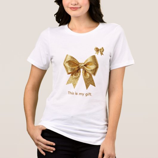 Elegante Gouden Glitter Ornament Tri-Blend Shirt (Voorkant)