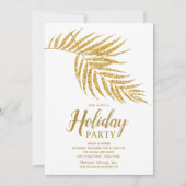 Elegante Gouden Glitter Palm Kerstmis Kaart (Voorkant)