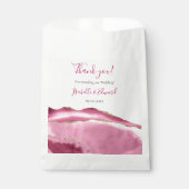 Elegante gouden glitter & roze agaat steen bruilof bedankzakje (Voorkant)
