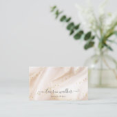 Elegante gouden glitter satijn make-up en haar visitekaartje (Staand voorkant)