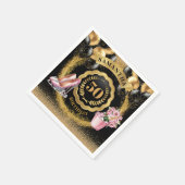 Elegante Gouden Glitter servetten met Blush Heels (Hoek)