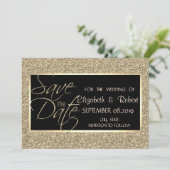 Elegante Gouden Glitter Sla de Datum Op Save The Date (Staand voorkant)