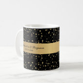 Elegante gouden glitter sparkle bruiloft personali koffiemok (Voorkant links)