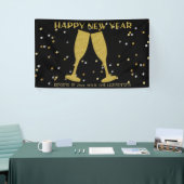 Elegante Gouden Glitter Sparkle New Years Eve Part Spandoek (Beurs)