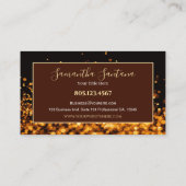 Elegante Gouden Glitter Splash Zwart & Bruin Visitekaartje (Achterkant)