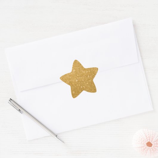 Elegante gouden glitter ster Sticker (Envelop)