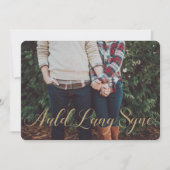 Elegante gouden glitter stijl Auld Lang Syne (Voorkant)