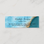 Elegante gouden glitter turquoise marmeren harten klantenkaartje (Achterkant)