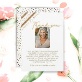 Elegante gouden glitter verjaardagsfoto bedankkaart