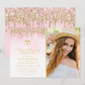 Elegante gouden glitter verpleegkundige pinning ce kaart (Voorkant / Achterkant)