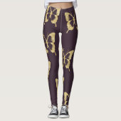 Elegante gouden glitter vlinder leggings (Voorkant)