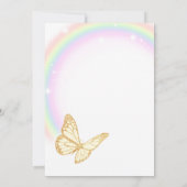 Elegante gouden glitter vlinder verjaardagsfeestje kaart (Achterkant)