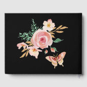 Elegante Gouden Glitter Waterverf Floral n Butterf Gastenboek (Achterkant)