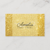 Elegante gouden glitter wenkbrauwen make-up arties visitekaartje (Achterkant)