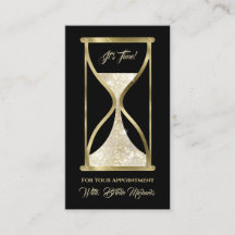 Elegante gouden glitter zandloper haar en make-up