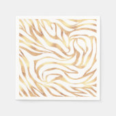 Elegante Gouden Glitter Zebra Witte Dierenprint Servet (Voorkant)