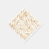 Elegante Gouden Glitter Zebra Witte Dierprint Servet (Hoek)