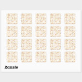 Elegante Gouden Glitter Zebra Witte Dierprint Vierkante Sticker (Vel)