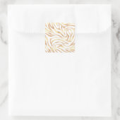 Elegante Gouden Glitter Zebra Witte Dierprint Vierkante Sticker (Tas)