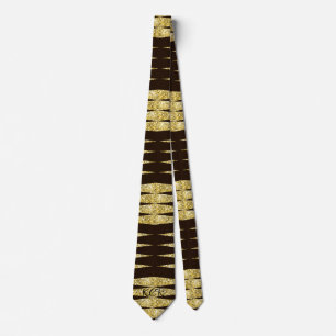 Elegante Gouden Glitter Zwart Art Deco Patroon Stropdas