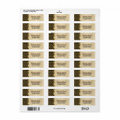Elegante gouden glitter zwart chevron gouden accen etiket (Full Sheet)