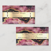 Elegante gouden glitter zwarte Bourgogne marmeren  Visitekaartje (Voorkant / Achterkant)