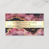 Elegante gouden glitter zwarte Bourgogne marmeren  Visitekaartje (Achterkant)