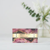 Elegante gouden glitter zwarte Bourgogne marmeren  Visitekaartje (Staand voorkant)