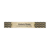 Elegante gouden glitter & zwarte Chevron Adreslabel Wikkel (Individueel)