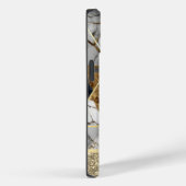 Elegante Gouden Glitter Zwarte Marmer Geometrisch Case-Mate iPhone Case (Achterkant / Rechts)