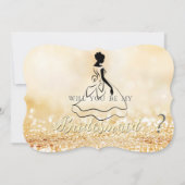 Elegante gouden glitterige bokeh, Silhouet bruidsm Kaart (Voorkant)