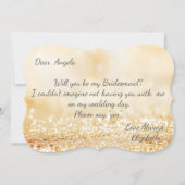 Elegante gouden glitterige bokeh, Silhouet bruidsm Kaart (Achterkant)