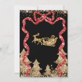 Elegante Gouden GlitterRibbon Kerstboom Foto Kaart (Achterkant)