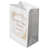 Elegante Gouden Glitters 80e Verjaardag Medium Cadeauzakje (Achterkant Gekanteld)