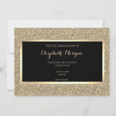 Elegante gouden glitters afstudeerdata save the date (Achterkant)