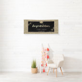 Elegante gouden glitters afstudeerhoed spandoek (Insitu)
