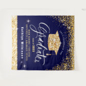 Elegante gouden glitters glanzende afstudeerfoto wandkleed (Voorkant (horizontaal))