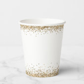 Elegante gouden glitters namen datum verlovingsfee papieren bekers (Achterkant)