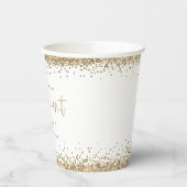 Elegante gouden glitters namen datum verlovingsfee papieren bekers (Links)