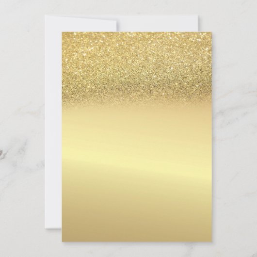 Elegante gouden glittersaai Huwelijksaankondiging  Save The Date (Achterkant)