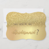 Elegante gouden glitterscheren bruidsmeisjeskaart kaart (Voorkant)