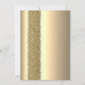 Elegante gouden glitterscript bruiloft kaart (Achterkant)