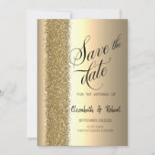 Elegante gouden glitterscript Save The Date (Voorkant)
