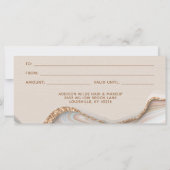 Elegante gouden glittersparelmoer cadeaubon (Achterkant)