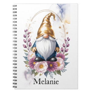 Elegante Gouden Gnoom in Bloemstuk Notitieboek