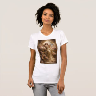 Elegante Gouden Godin met Cherubijn T-shirt