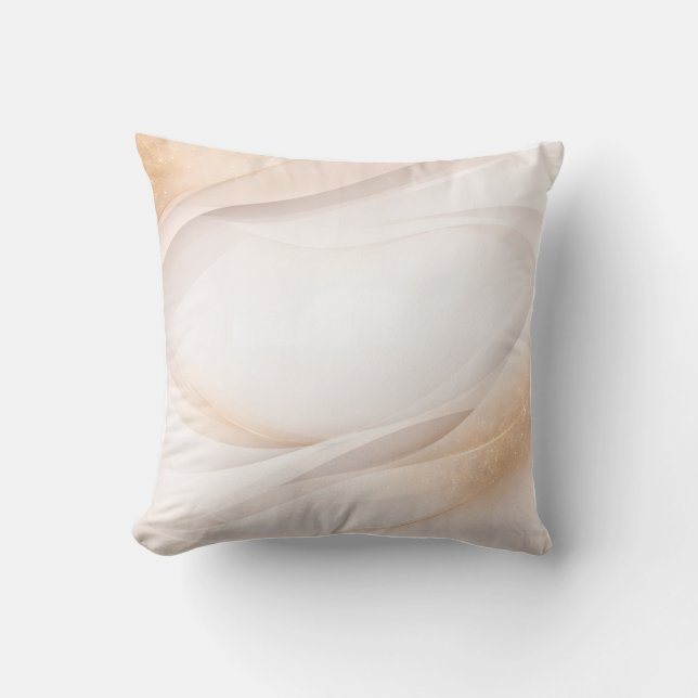 Elegante Gouden Golf Abstract Katoenen Kussen | Lu (Voorkant)